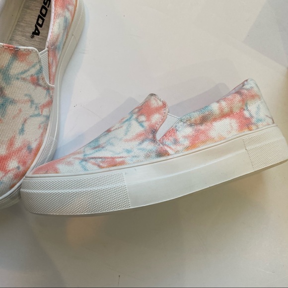 Coral tie dye platform slip on sneakers soda hike - Picture 5 of 6